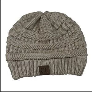 CC Exclusives Knit Acrylic Toboggan Beanie Winter Hat Tan‎ Teen/Women One Size